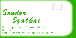 sandor szalkai business card